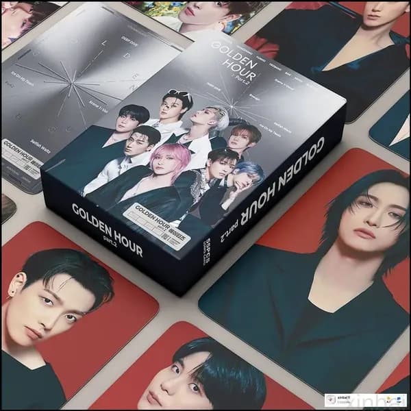 Эксклюзивный фотоальбом 2024 ATEEZ GOLDEN Hour Part 2 с коллекцией из 55 карточек LOMO, постером Vornado и мини открытками для фанатов, мерч KPOP 2025
