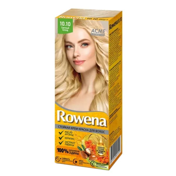 Rowena Крем-краска стойкая для волос тон 10.10 Светлый блонд