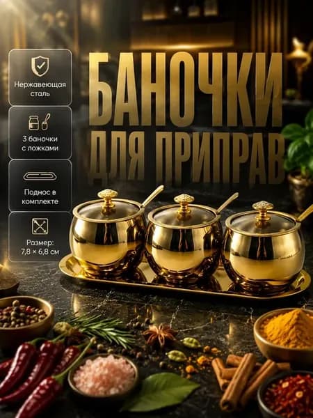 Баночки для сахара и соли на кухню с ложками на подставке