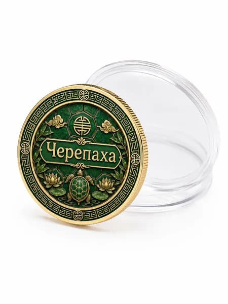 Сувенирная монета Черепаха , коллекционная памятная монета с животным, цвет золото