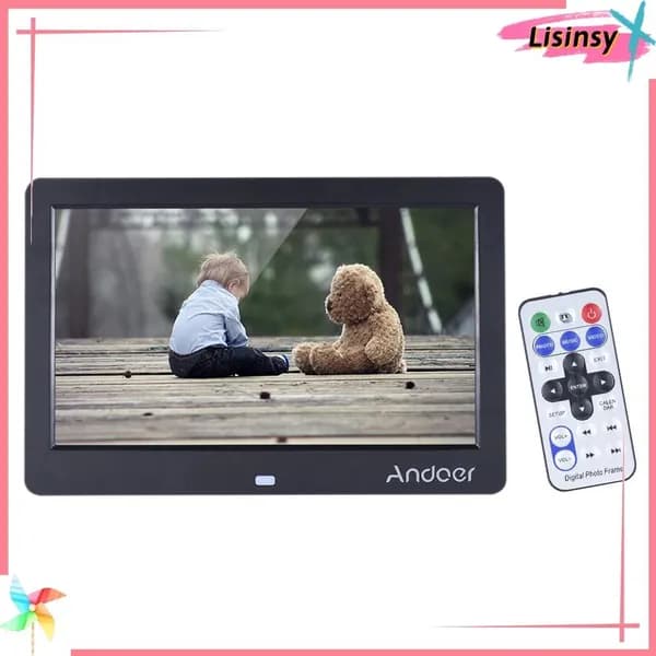 Фоторамка Andoer 10", HD цифровая, аудио и видео проигрыватель для семейных воспоминаний