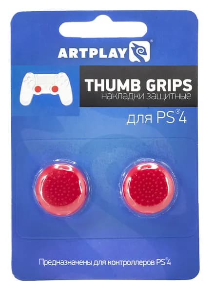 PS 4 Накладки Artplays Thumb Grips защитные на джойстики геймпада (2 шт) красные