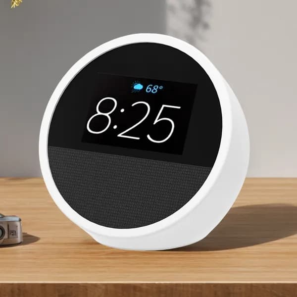 Чехол для Amazon Echo Spot 2024, силиконовый, белый, амортизирующий