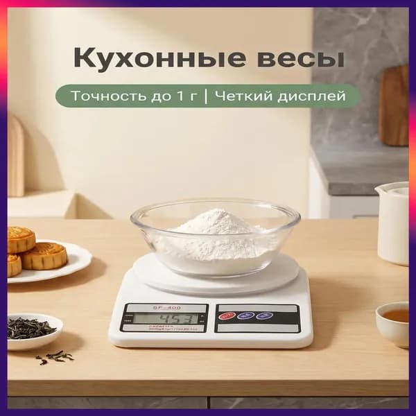 Электронные кухонные весы, белый