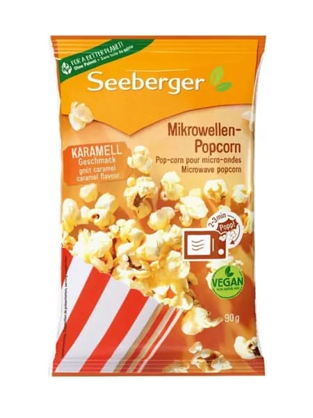 Попкорн Seeberger со вкусом карамели для микроволновой печи, 90 г