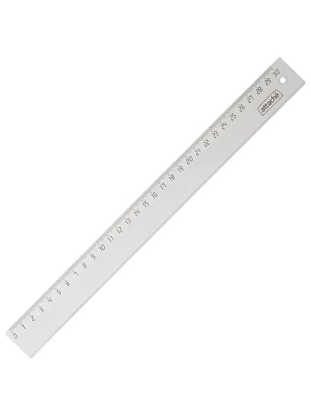 Линейка пластиковая 30 см Attache, прозрачная