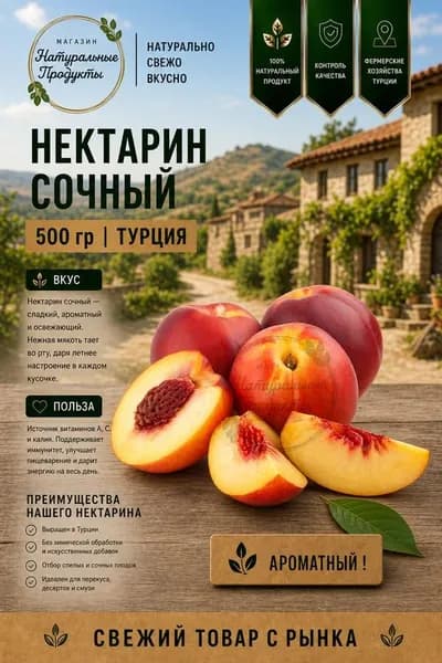 Нектарины свежие, Турция, 500 г сладкие, сочные