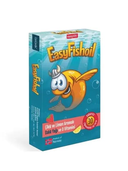 easyVit EasyFishoil Рыбий жир со вкусом клубники и лимона, 30 жевательных капсул