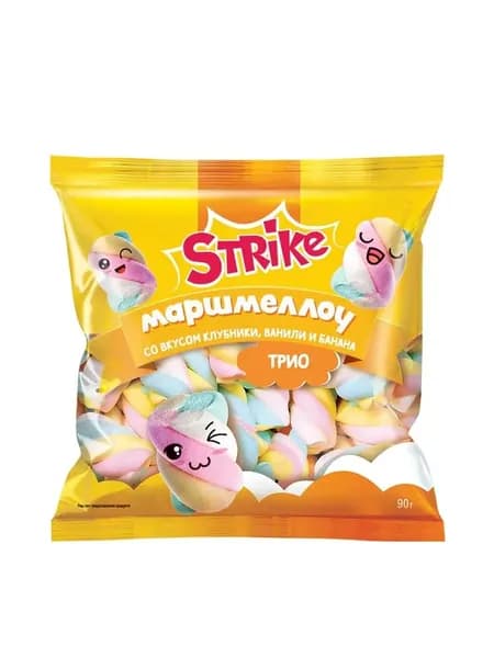 Strike Маршмеллоу Trio, клубника, банан и ваниль, 90 гр