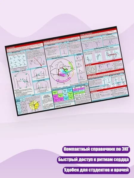 Карманный справочник по ЭКГ с двусторонней интерпретацией электрокардиограммы для студентов-медиков и клинического персонала