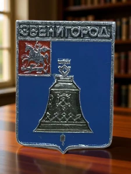 Знак СССР. Герб города Звенигород, Московская губерния. Геральдика. Алюминий. На булавке. Советский значок