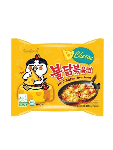 Лапша Samyang Buldak Hot Chicken Flavor Ramen Cheese Острая курица с сыром, 1 шт 140 г