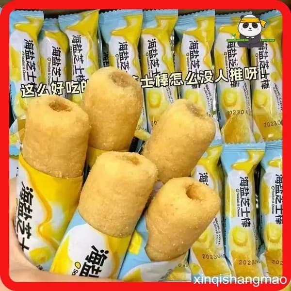 Хрустящие рисовые трубочки с начинкой сыра и морской солью, отдельная упаковка, лёгкая закуска для перекуса