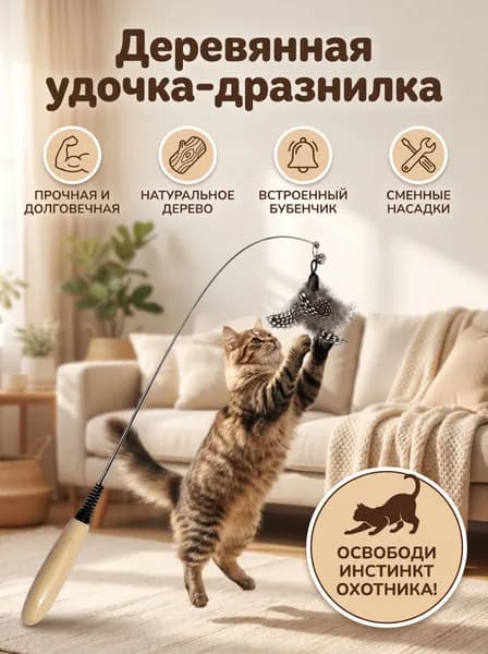 Забавная Кошачья Палочка С Деревянной Ручкой Конкурсного Уровня CFA Funny Cat Stick