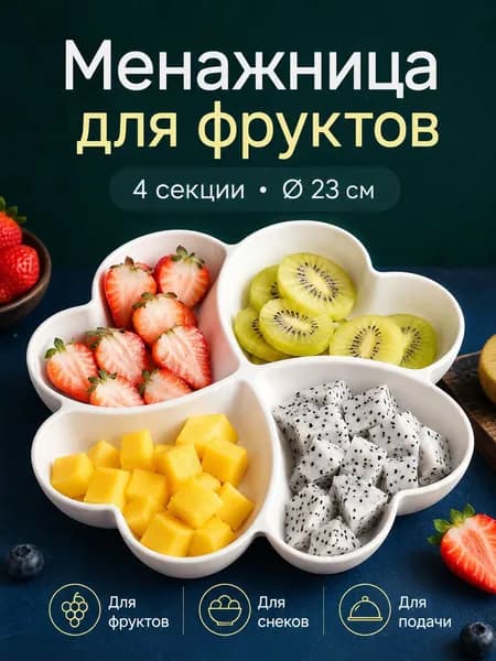Менажница, диаметр 23 см, 1 шт