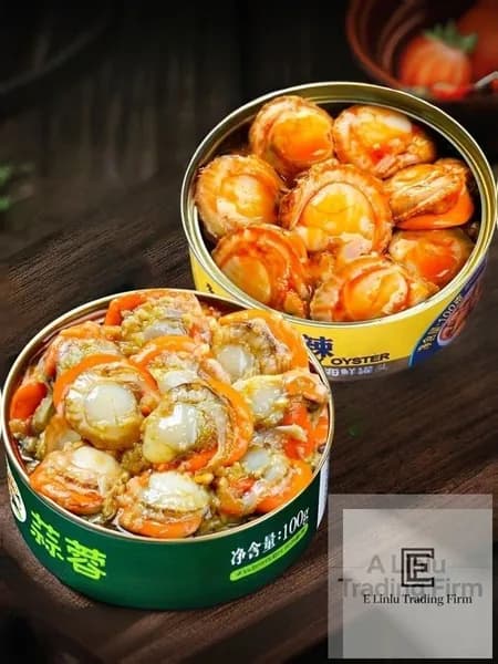Острый соус + консервированные гребешки со вкусом чеснока/1 банки, общий вес 100 г (100 г * 3 банки)