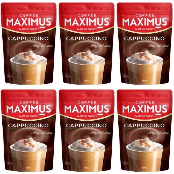 Maximus Напиток кофейный Cappuccino, растворимый, 150 г, 6 уп