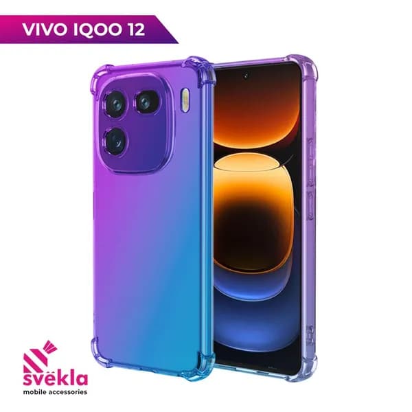 Силиконовый чехол для Vivo iQOO 12 (Виво АйКу 12) c усиленными углами Фиолетово-синий Svekla Mix