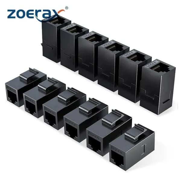 Соединитель RJ45 F / RJ45 F (мама/мама) 8p8c кат. 6 кат. 5e, удлинитель для соединения двух патч-кордов ZoeRax для кабеля rj45/rj45