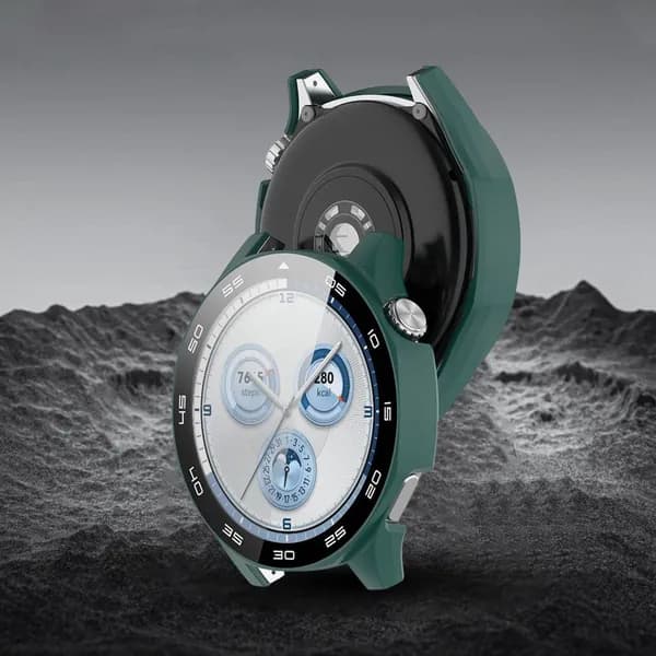 Чехол-пленка для Huawei Watch GT5 46 мм, зелёный, из ПК и закалённого стекла