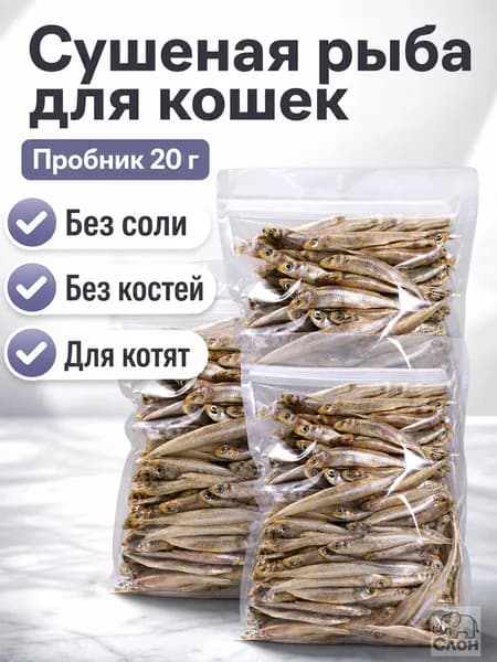 Лакомство для котят без соли из пресноводной рыбы, 20 г (около 50 70 шт., 3 6 см)