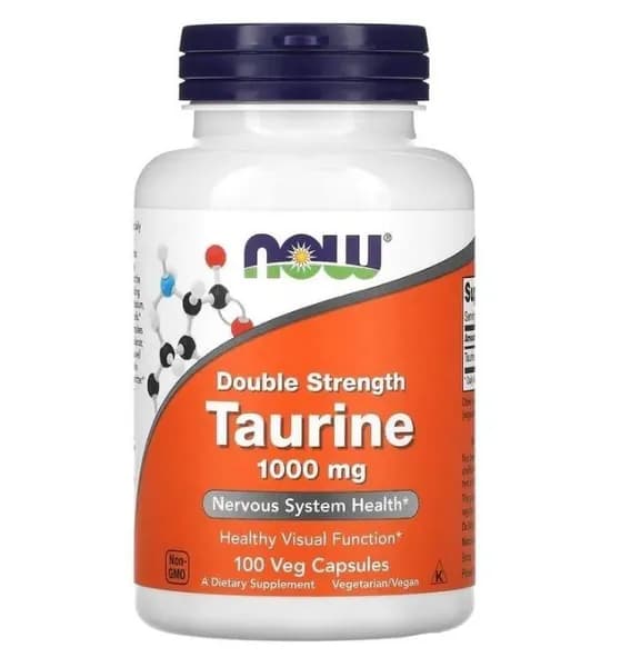 Taurine 1000 mg Double Strength NOW (100 вег кап)