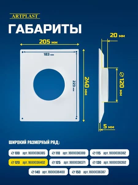 Площадка торцевая 120 ArtPlast