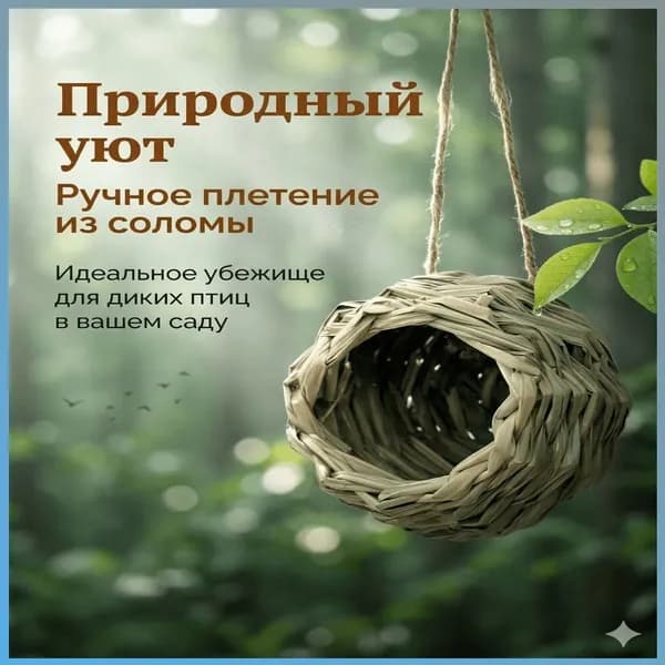 Эксклюзивное гнездо из лозы для птиц