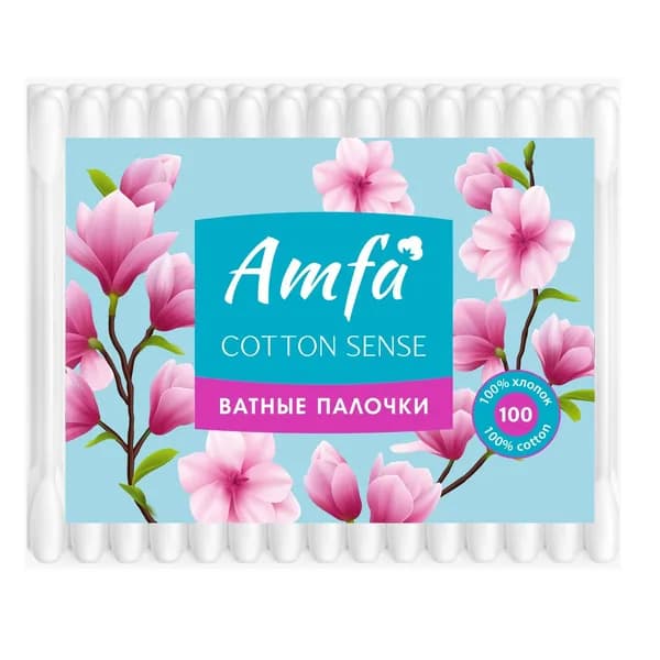 Ватные палочки Amfa, пакет, 100шт