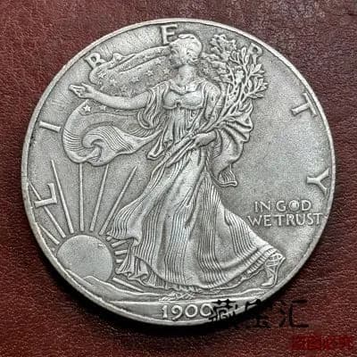 Серебряная монета Свобода 1900 г. свисток