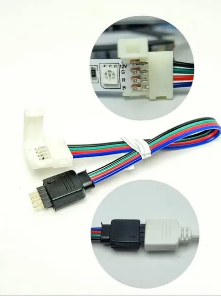 Гибкий штырьковый коннектор для светодиодной ленты RGB, 4PIN 10mm, 1шт