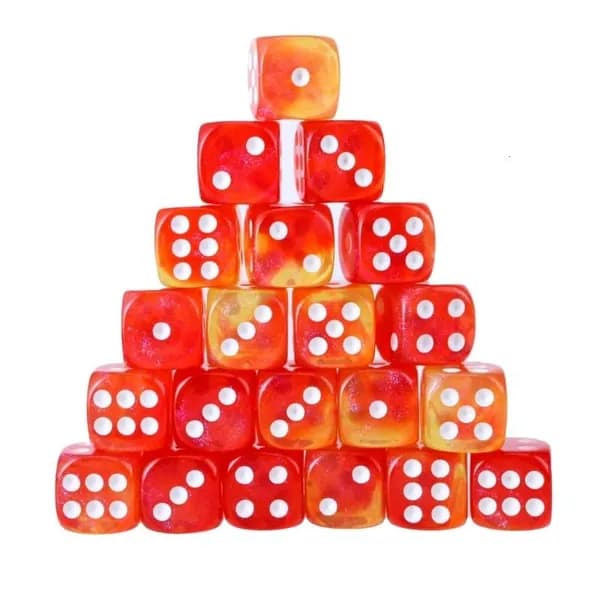 Акриловые шестигранные игральные кости, 12 мм, 02