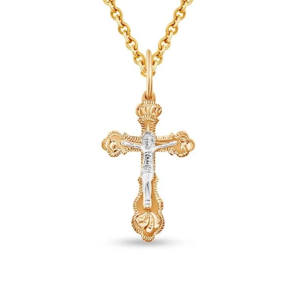 Крестик из красного золота 375 пробы 585GOLD
