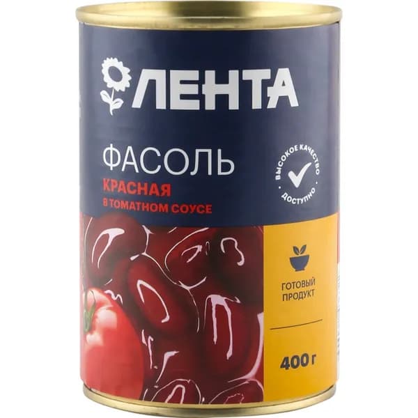 Фасоль Лента красная в томатном соусе 400 г