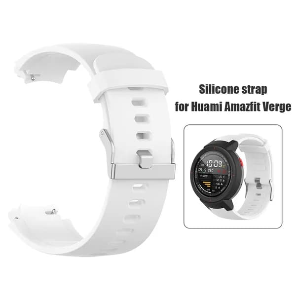 Силиконовый ремешок для умных часов amazfit verge белый 210 мм
