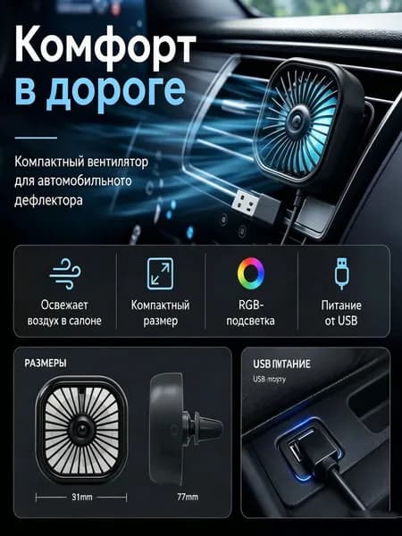 Вентилятор автомобильный, 2.5 Вт