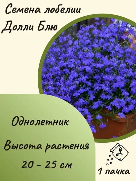 Семена лобелии Долли Блю, 10 шт. семян
