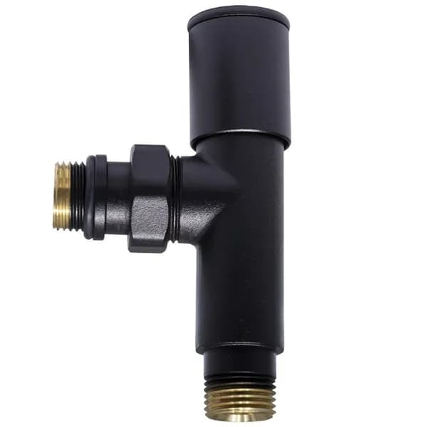 Вентиль угловой FLUMEN 1/2"х1/2" РН-РН для полотенцесушителя черный