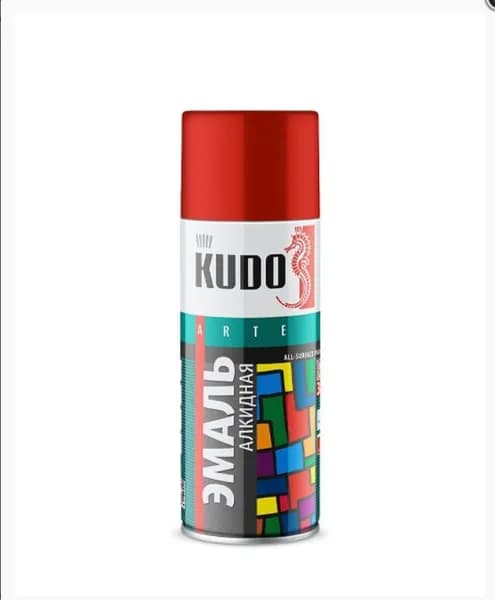 KUDO Аэрозольная краска, Глянцевое покрытие, Матовое покрытие, 520 л, 0.380 кг, зеленый