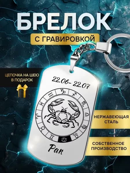 Брелок для ключей Знаки зодиака Рак подарок гороскоп