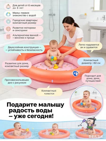 Бассейн надувной детский, Складной бассейн