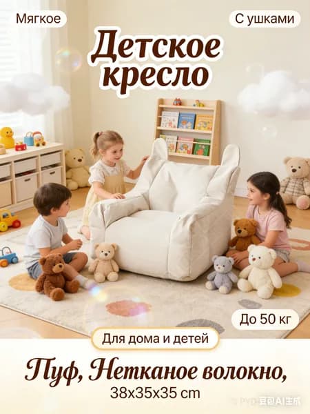 Пуф, Нетканое волокно, 38х35.03х38 см