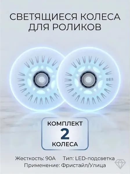 Светящиеся колеса 80 мм для роликов, детского самоката с подшипниками ILQ-9 (2шт)