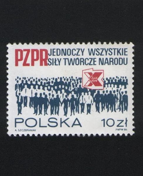 Польша 1986 марка Польская объединенная рабочая партия, 10-й съезд (без гашения)