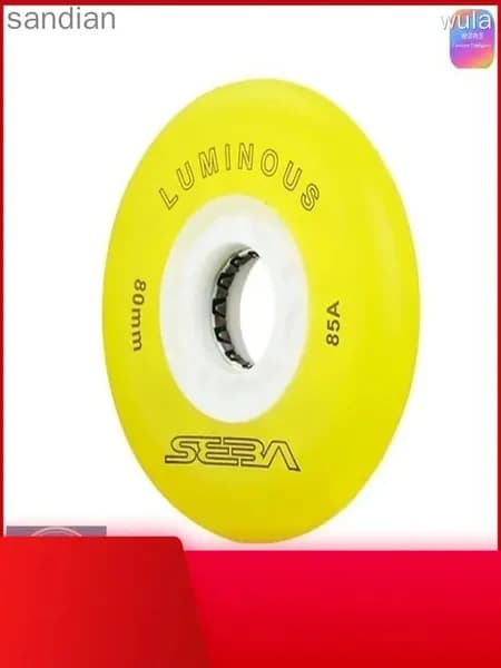 Колеса для роликов светящиеся Seba Luminous 80mm/85A желтые 4шт