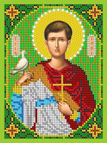 Схема для вышивки бисером (без бисера) Светлица, Икона "Св. Алексей", 12х16 см, габардин