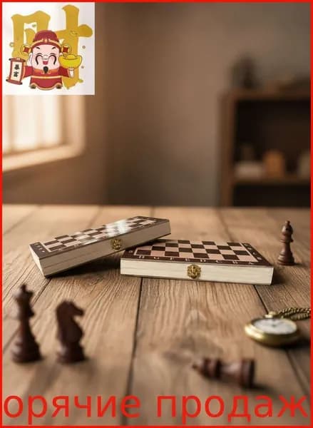 Шахматные шашки 2 в 1 деревянные шахматные доски 24X24CM