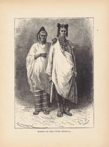 Африка. Женщины Верхнего Сенегала. Антикварная гравюра (ксилография). США, 1892 г.