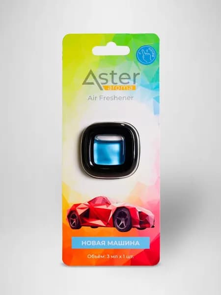 Ароматизатор на дефлектор/решетку кондиционера автомобиля "Crystal" (Новая машина) 1 шт. ASTER арт. AA-031-NC
