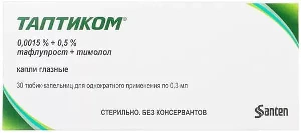 Таптиком, капли глазные 0.0015%+0.5%, 0.3 мл, 30 шт.